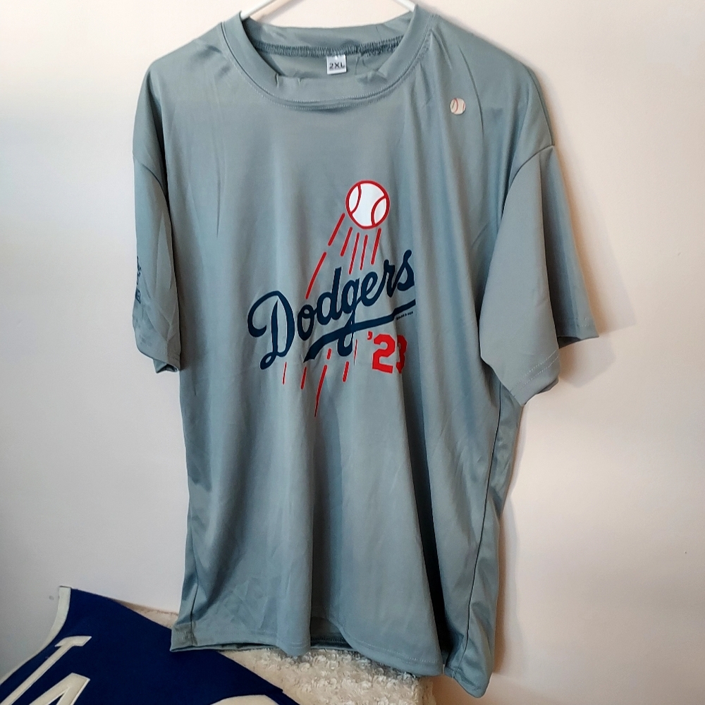 New Dodgers Foundation 2023 Gray Sunset Run wicking Workout shirt - 2XL